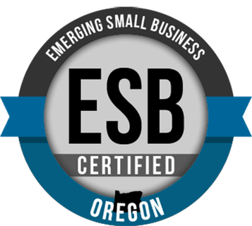Emerging Small Business certification badge, issued by Business Oregon, Certification Office for Business Inclusion and Diversity