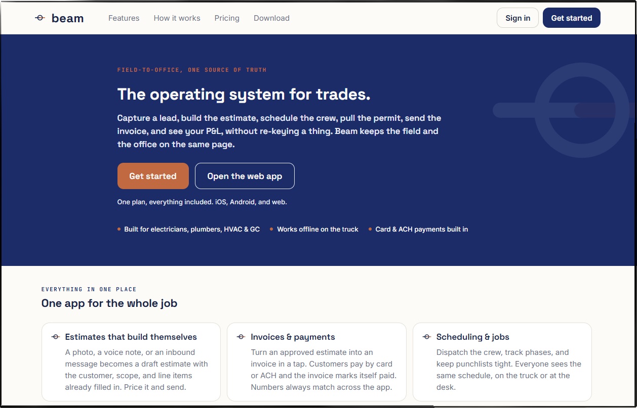BEAM: one system for a contractor's entire back office